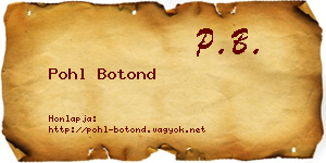 Pohl Botond névjegykártya
