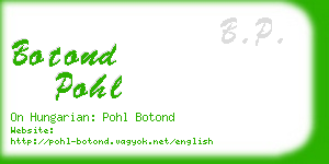 botond pohl business card